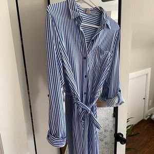 Passport Blue Stripe button front shirt  Dress